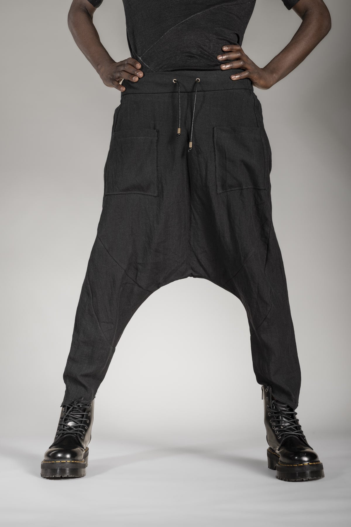 Hotmiss Men's Hip-hop Pants Jogging Harem Pants Drop Crotch Loose Baggy  Black (Small) at Amazon Men's Clothing store